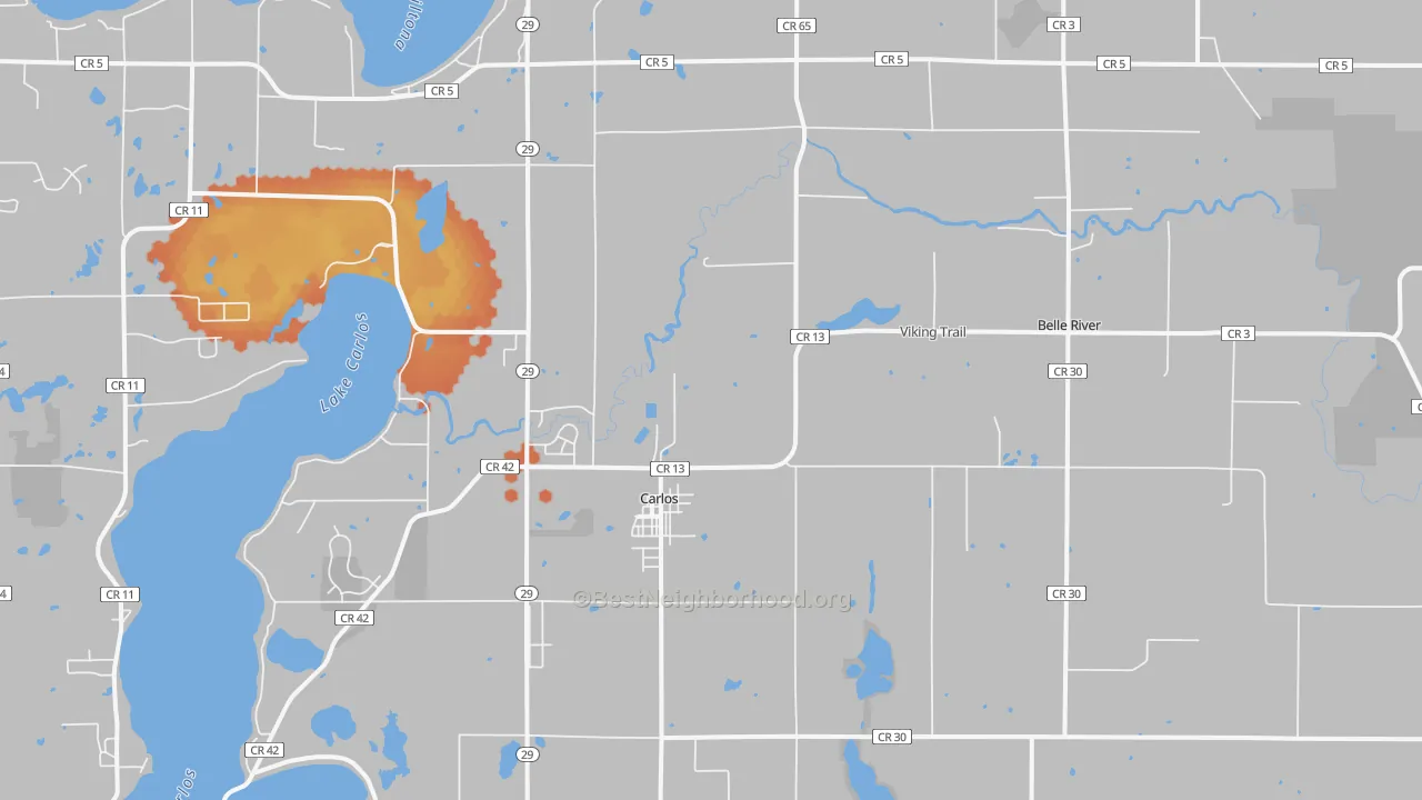 Bike Grade map of 56319, MN