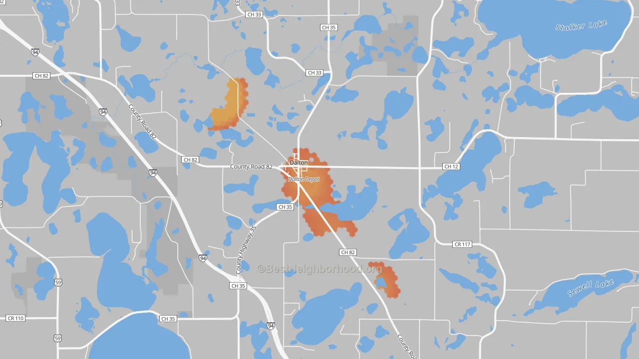 Bike Grade map of 56324, MN