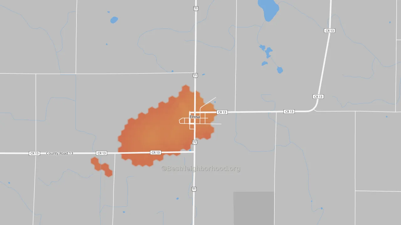 Bike Grade map of 56325, MN