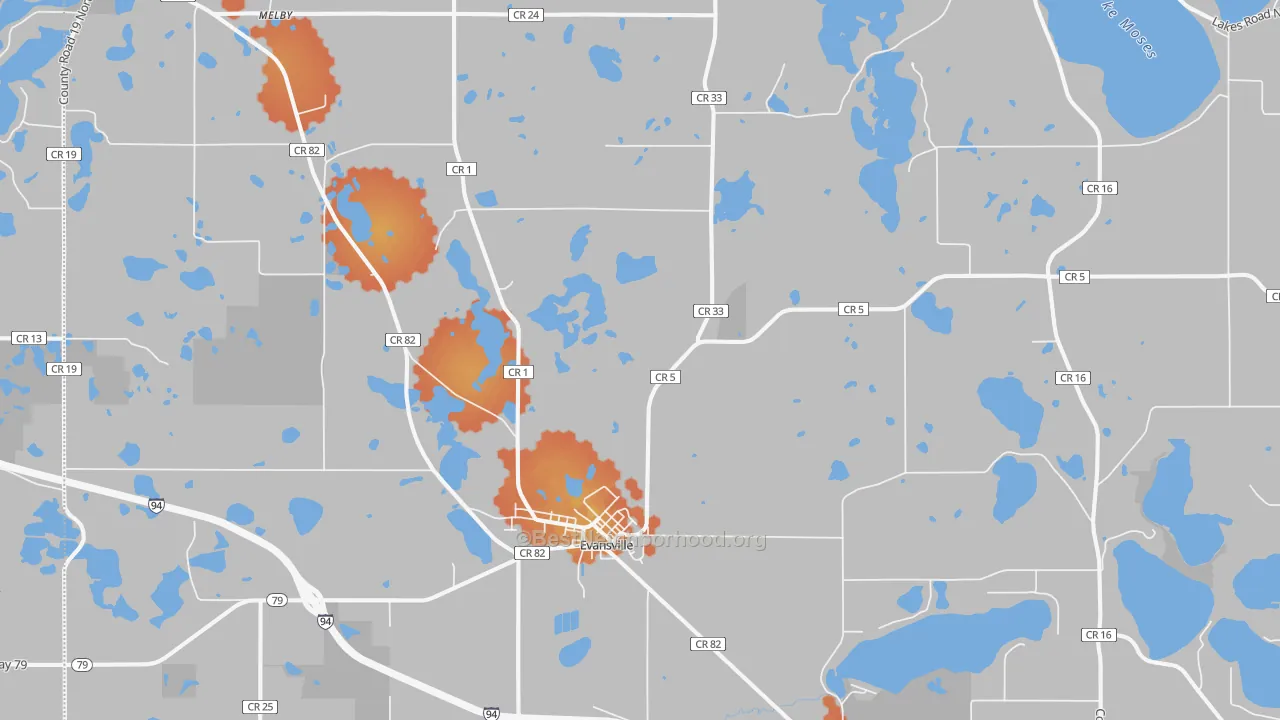 Bike Grade map of 56326, MN