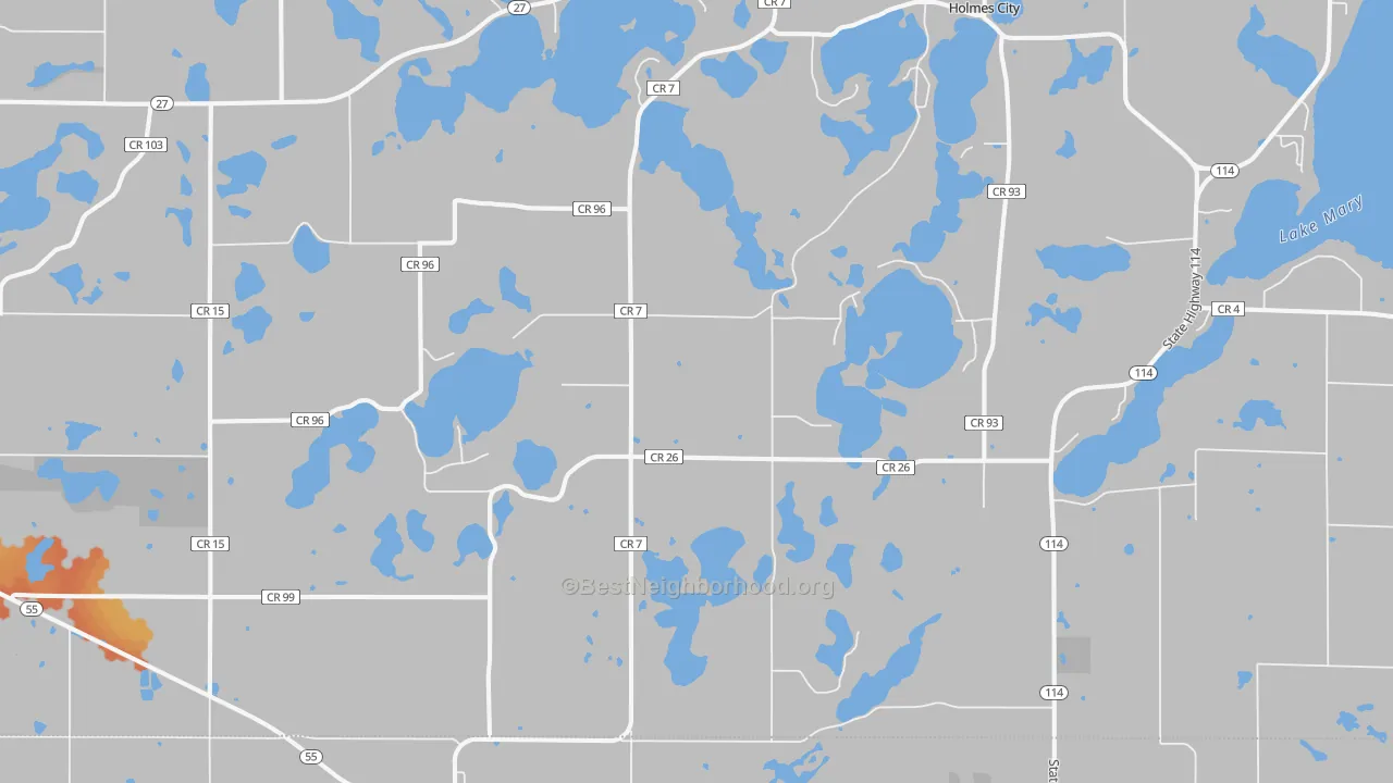 Bike Grade map of 56327, MN