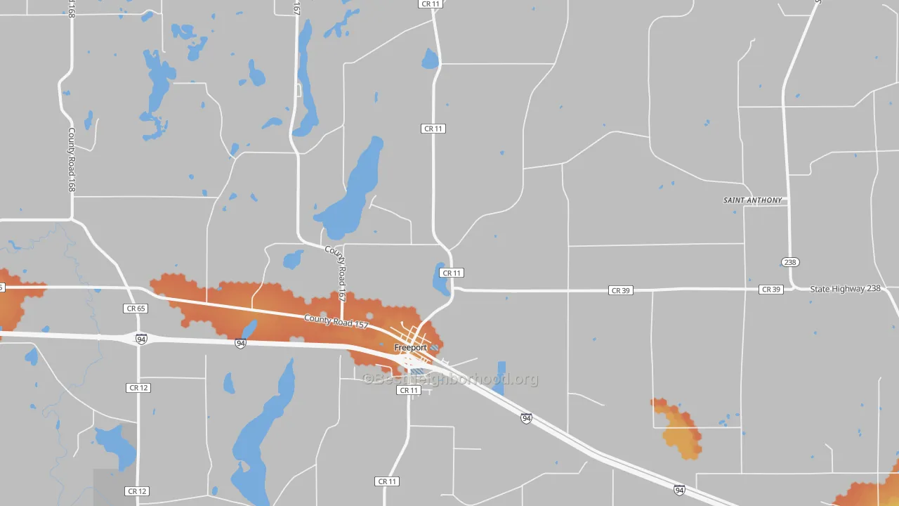 Bike Grade map of 56331, MN