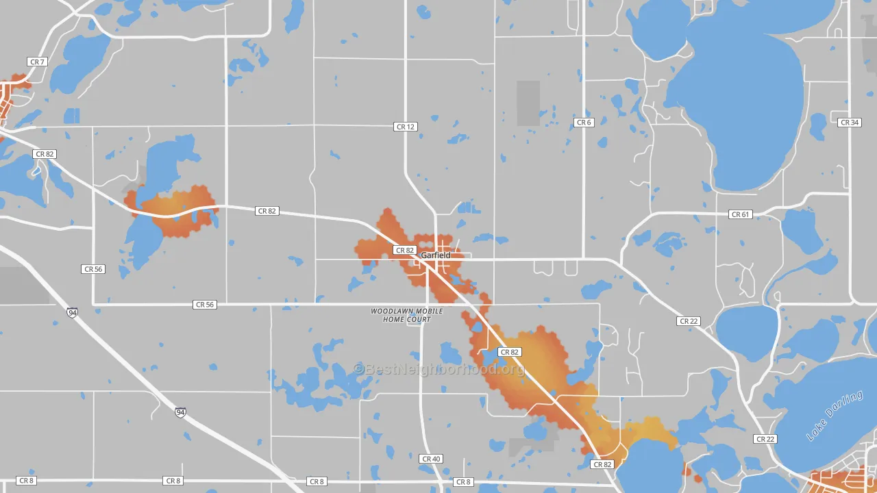 Bike Grade map of 56332, MN