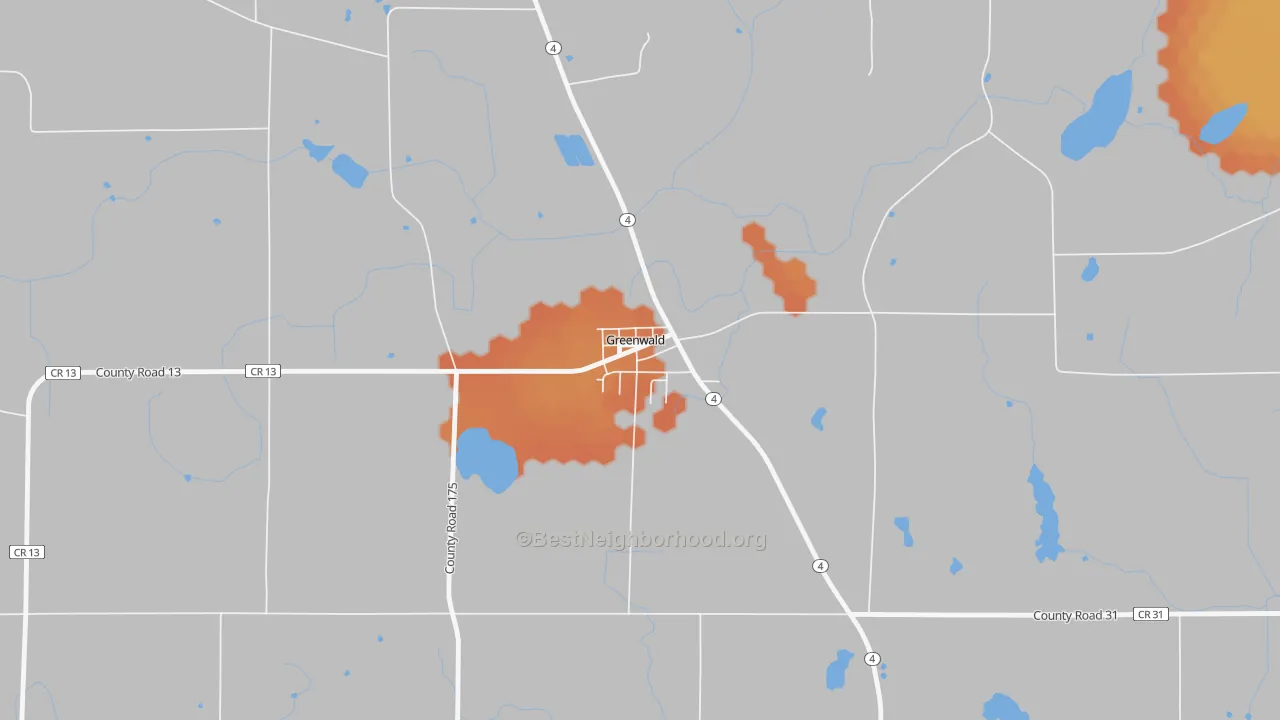 Bike Grade map of 56335, MN