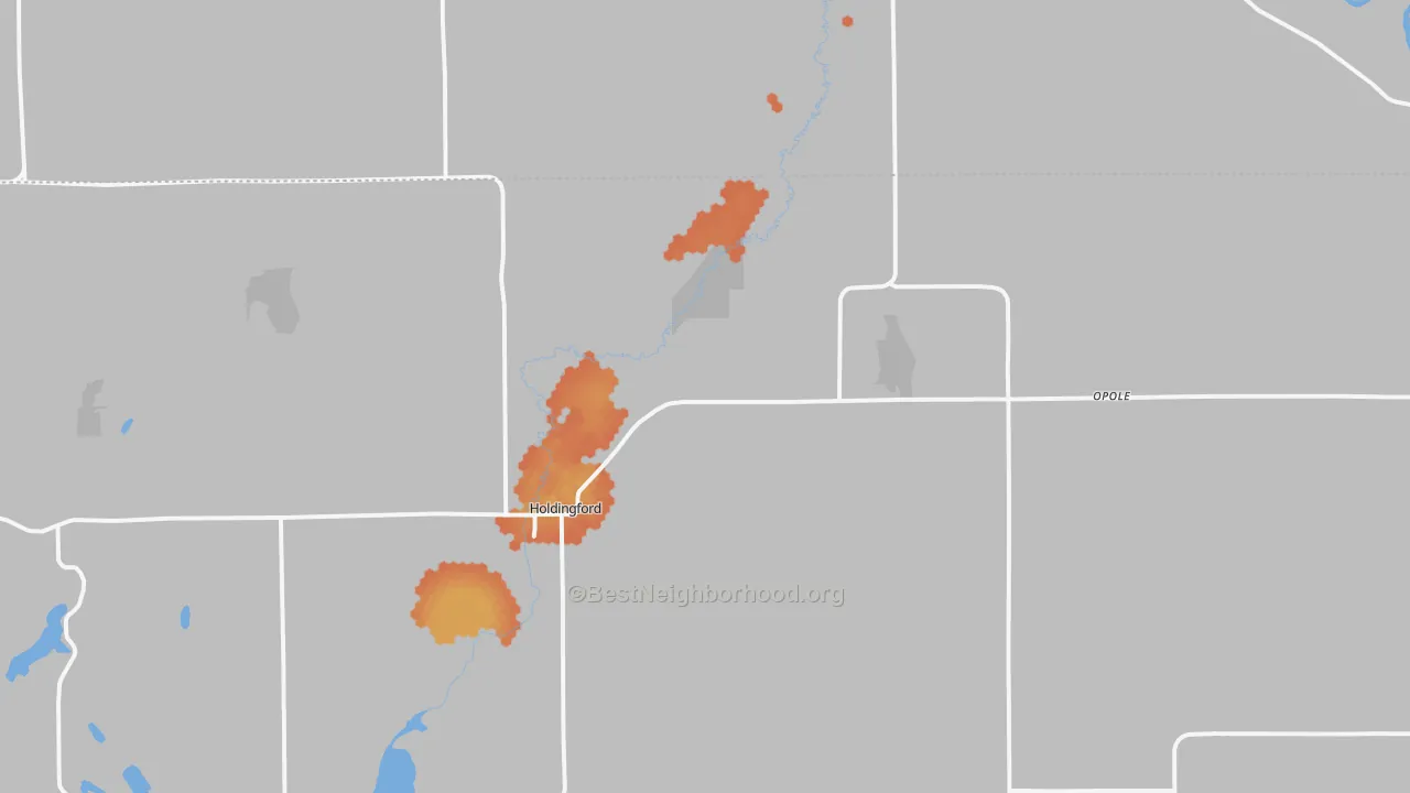Bike Grade map of 56340, MN