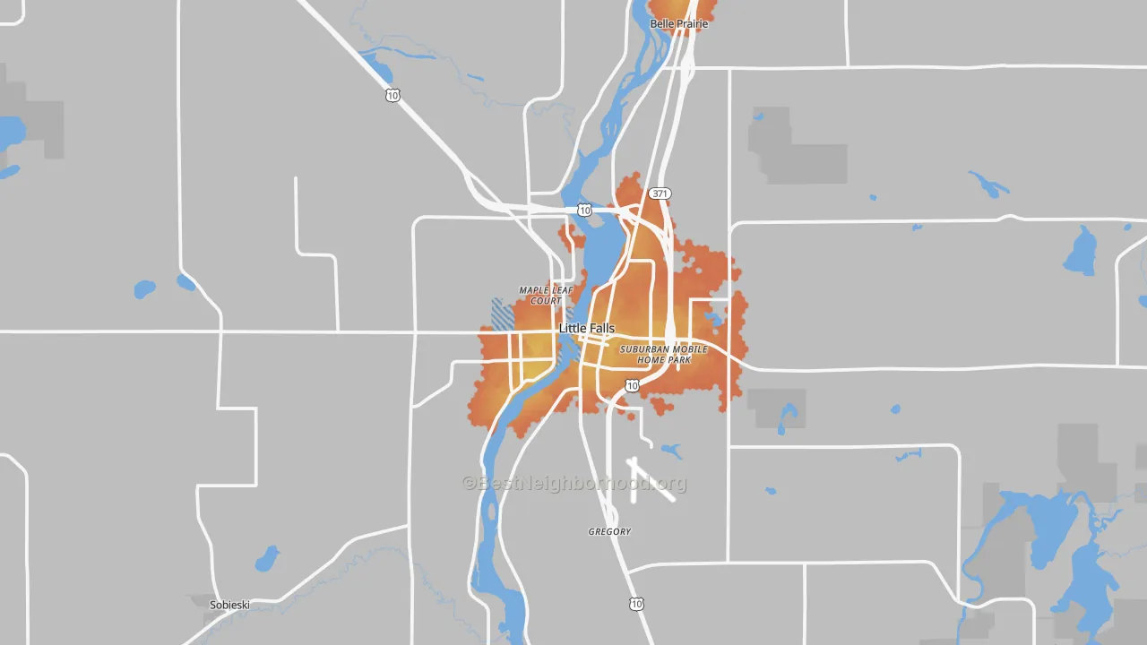 Bike Grade map of 56345, MN
