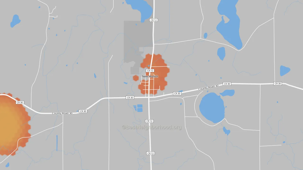 Bike Grade map of 56356, MN