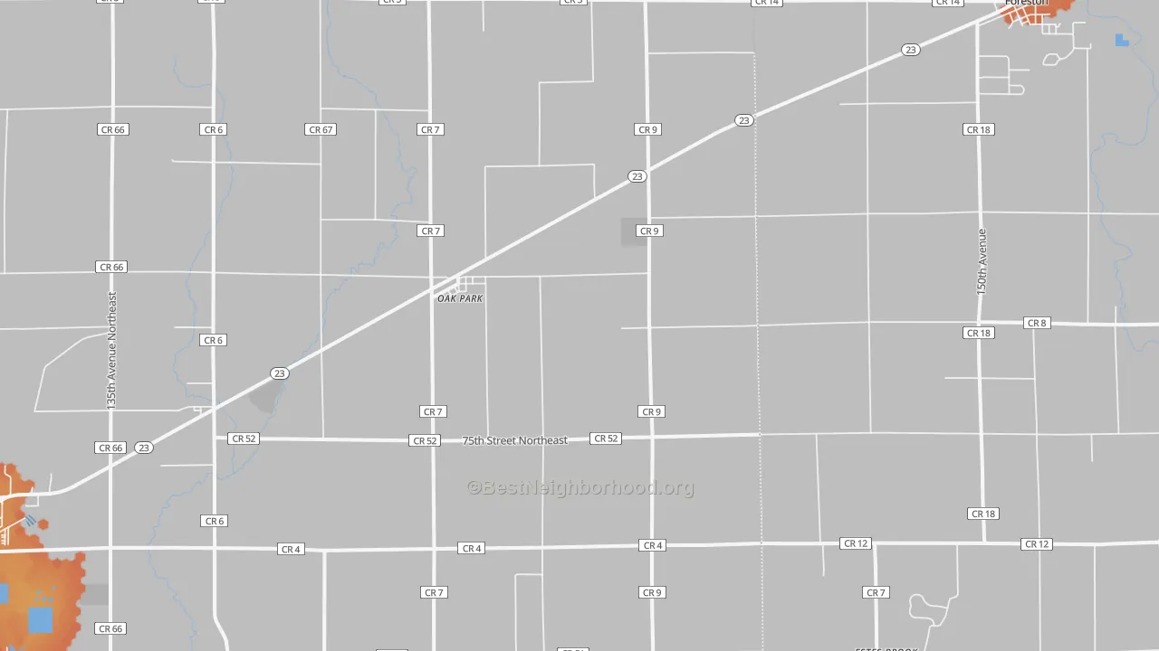 Bike Grade map of 56357, MN