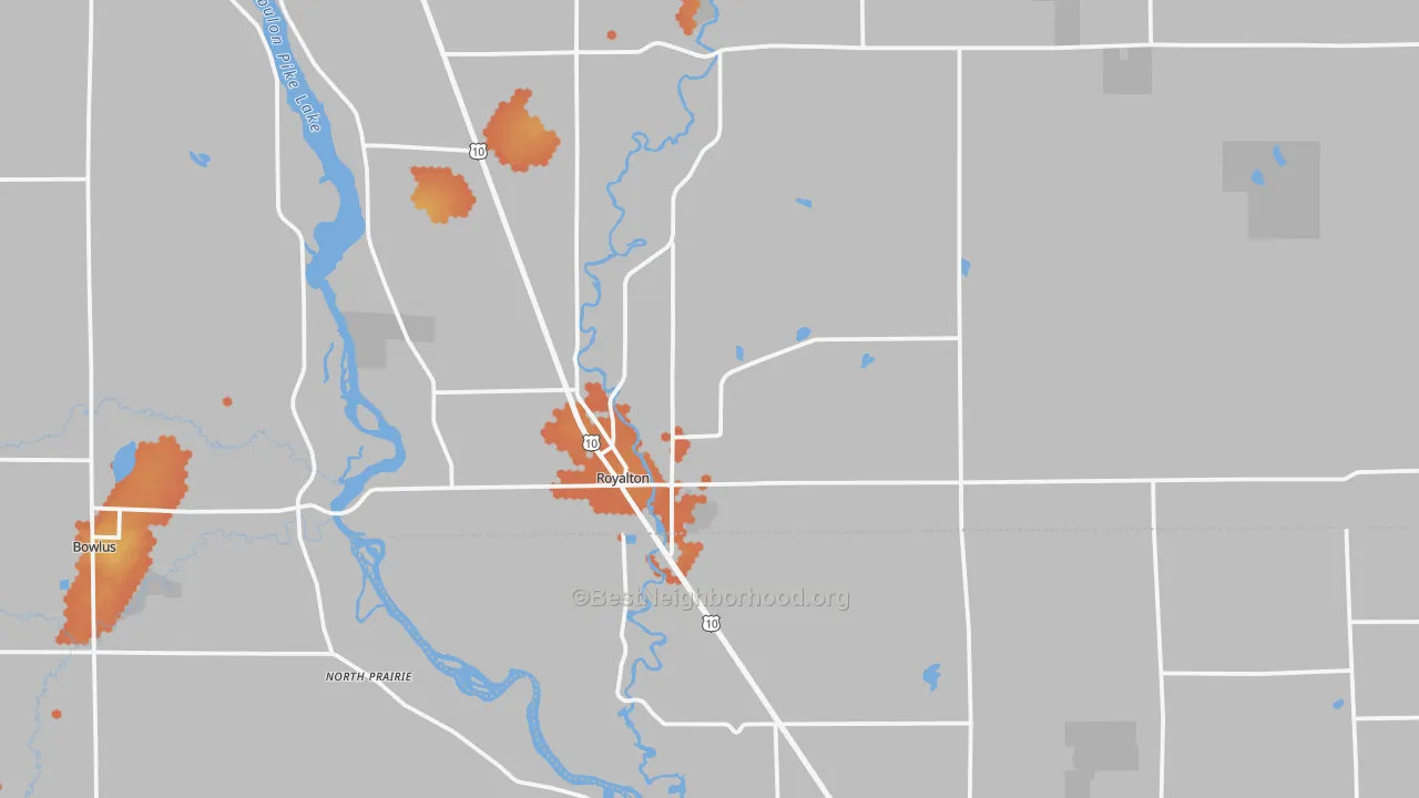 Bike Grade map of 56373, MN