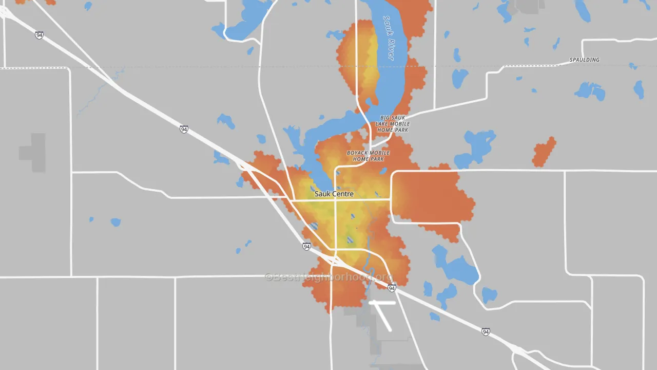 Bike Grade map of 56378, MN