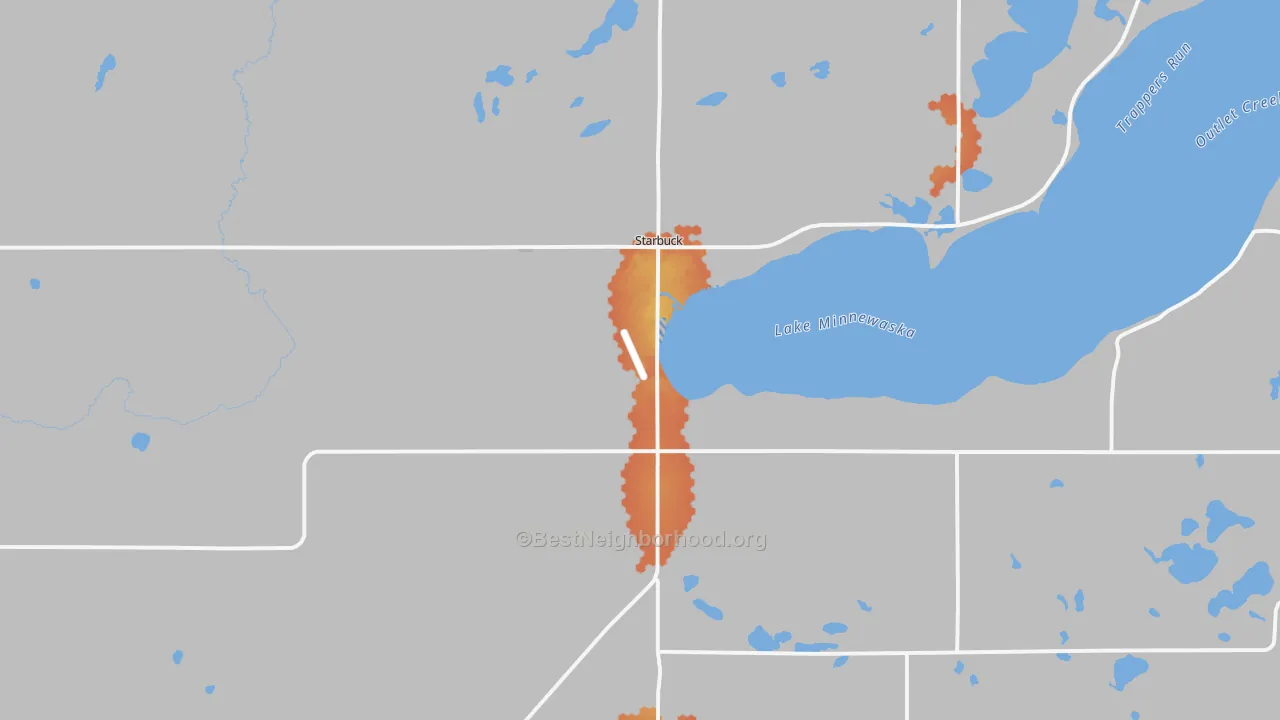 Bike Grade map of 56381, MN