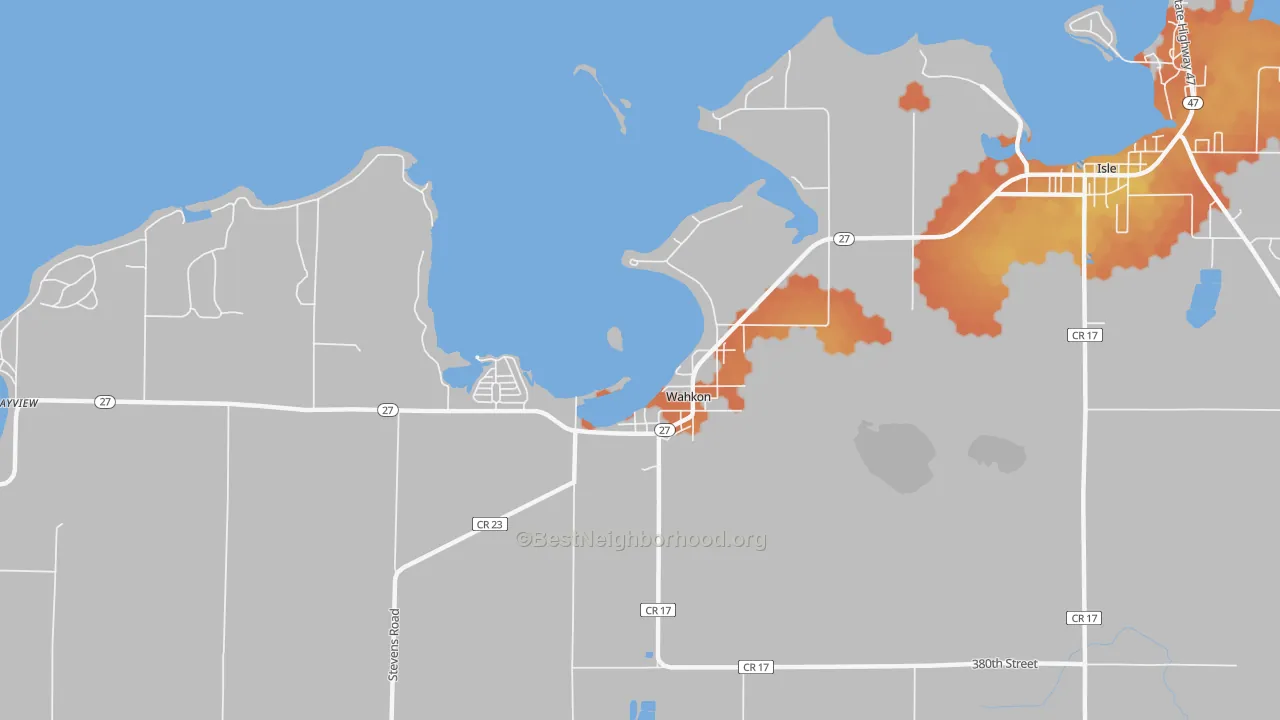 Bike Grade map of 56386, MN