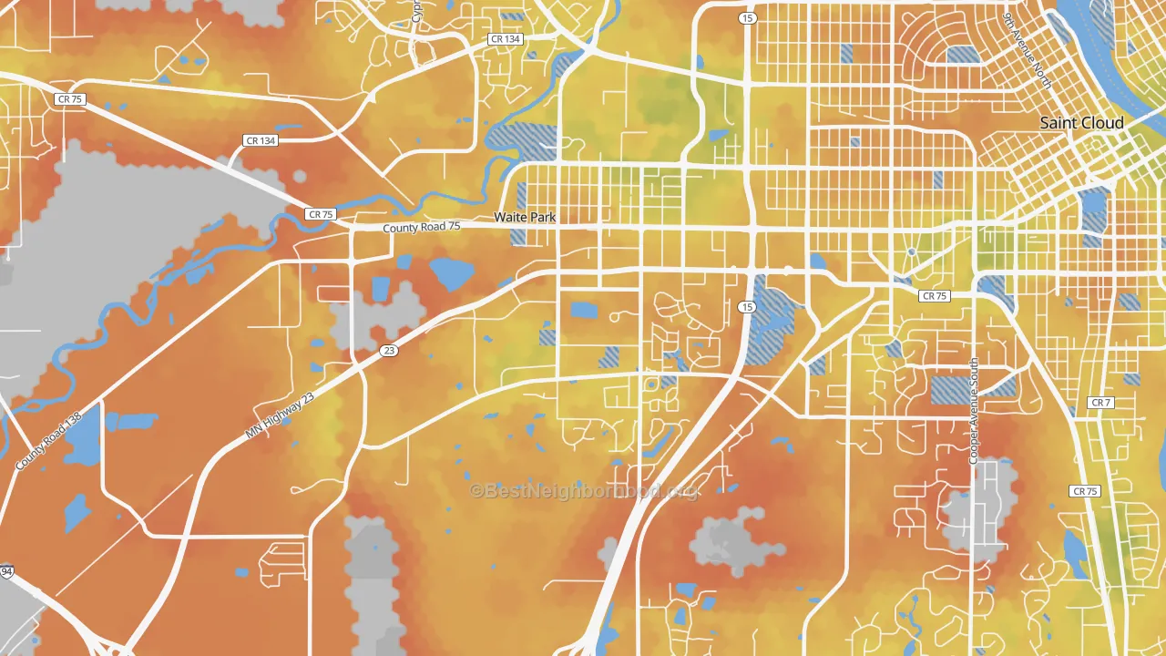 Bike Grade map of 56387, MN