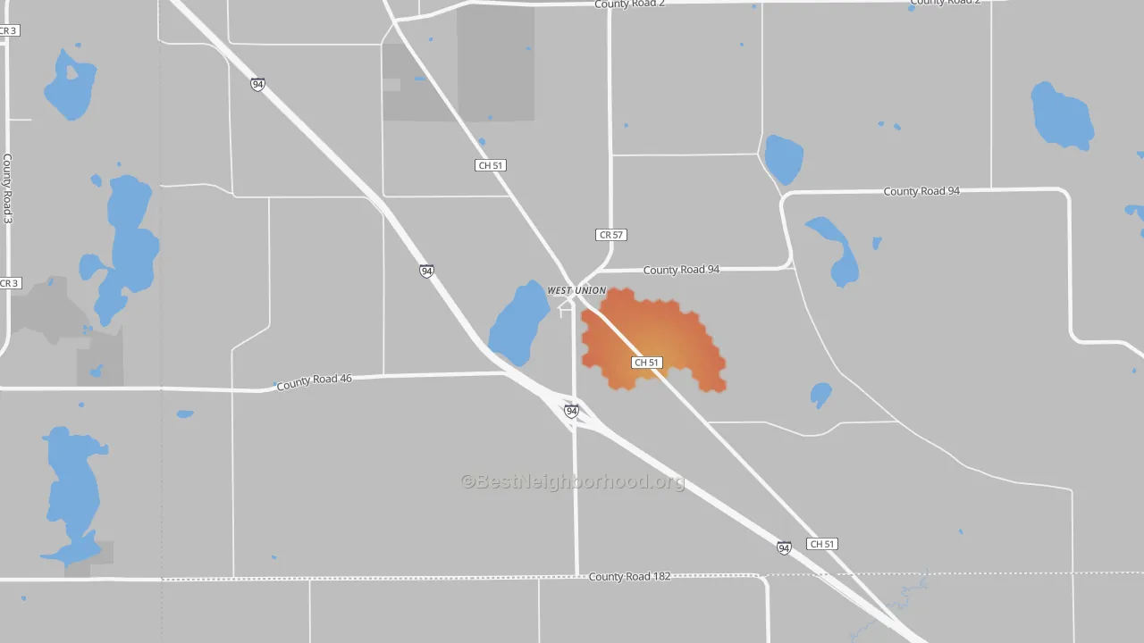 Bike Grade map of 56389, MN