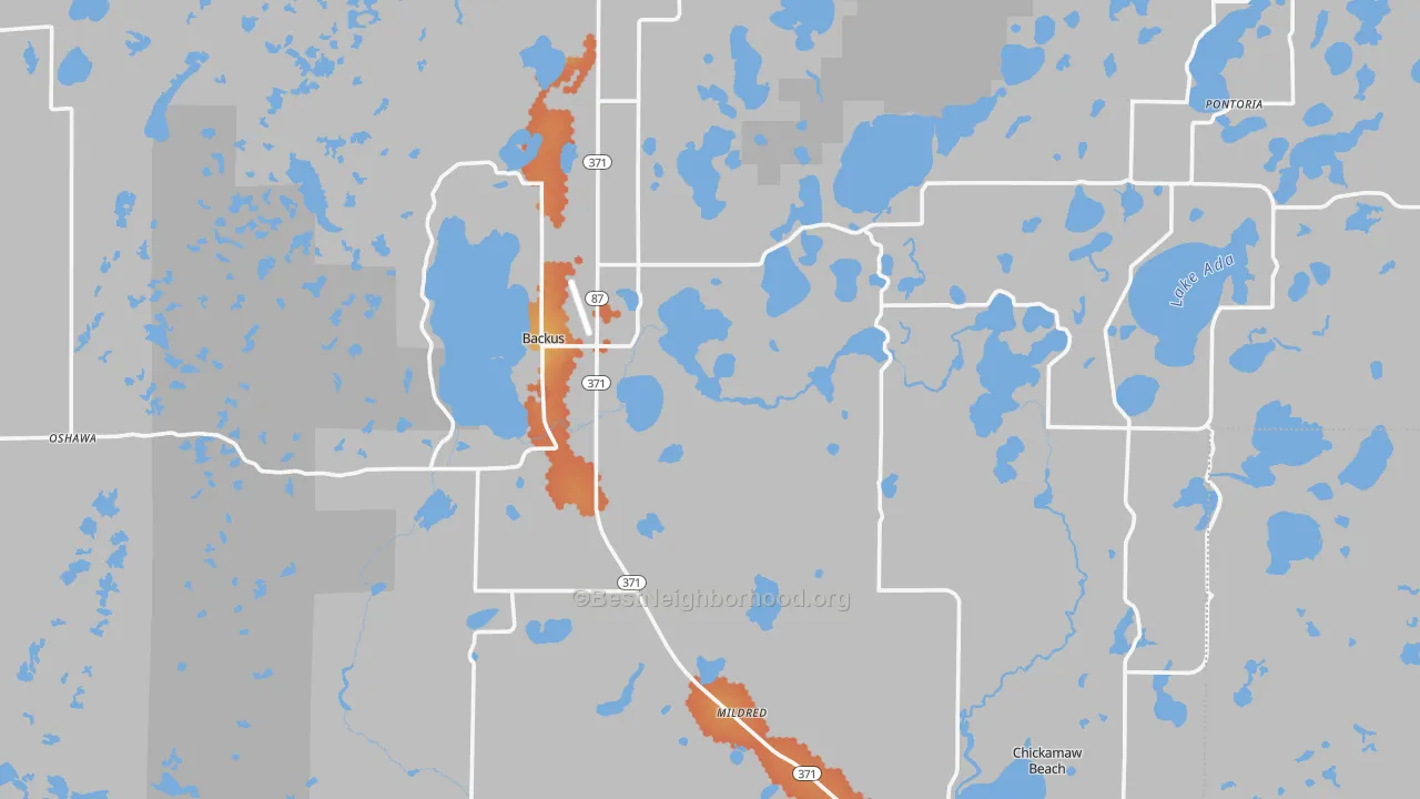 Bike Grade map of 56435, MN