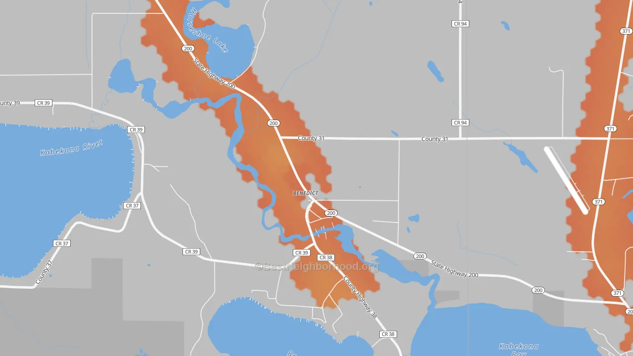Bike Grade map of 56436, MN