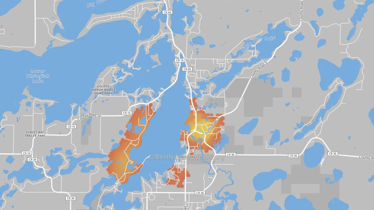 Bike Grade map of 56442, MN