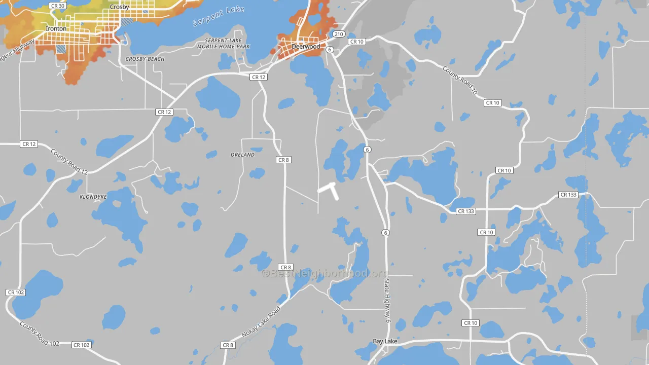 Bike Grade map of 56444, MN