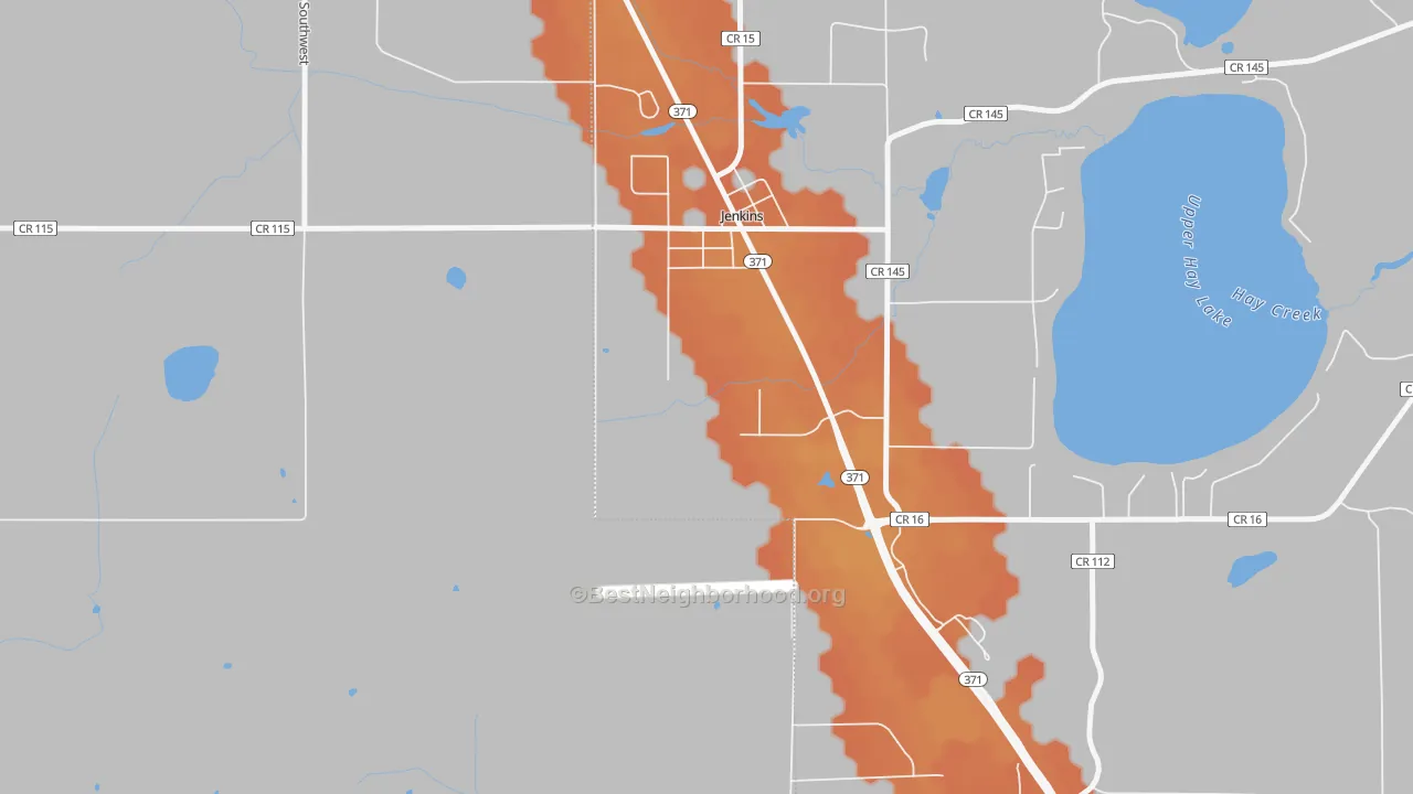 Bike Grade map of 56456, MN