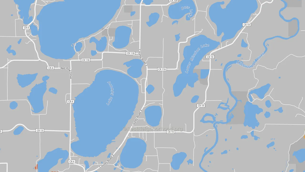 Bike Grade map of 56465, MN