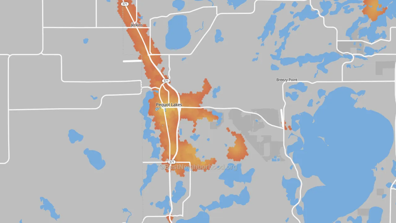 Bike Grade map of 56472, MN