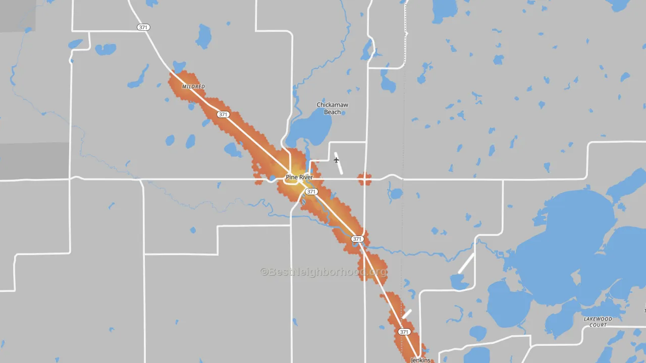 Bike Grade map of 56474, MN