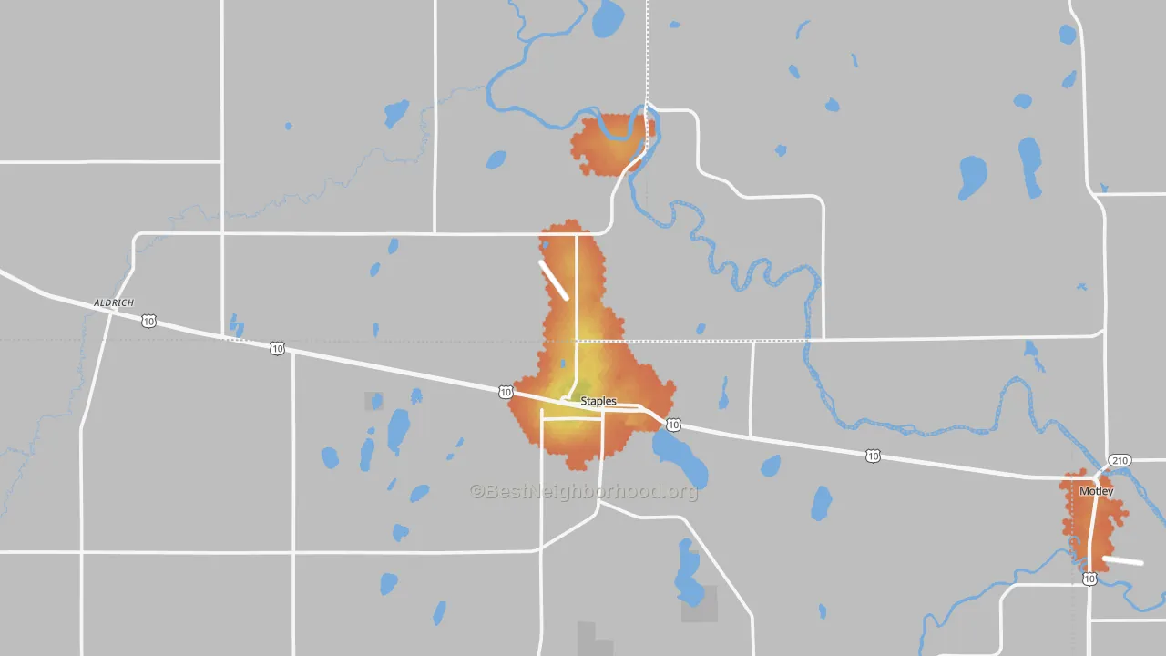 Bike Grade map of 56479, MN
