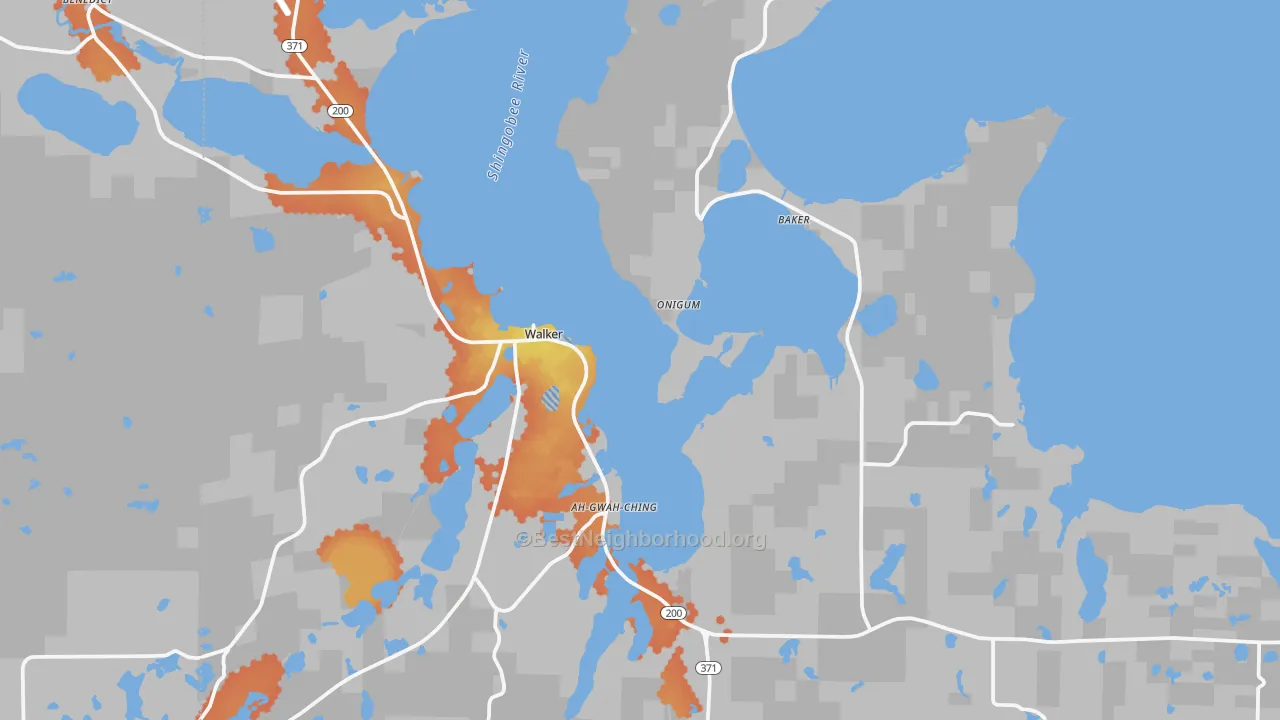 Bike Grade map of 56484, MN