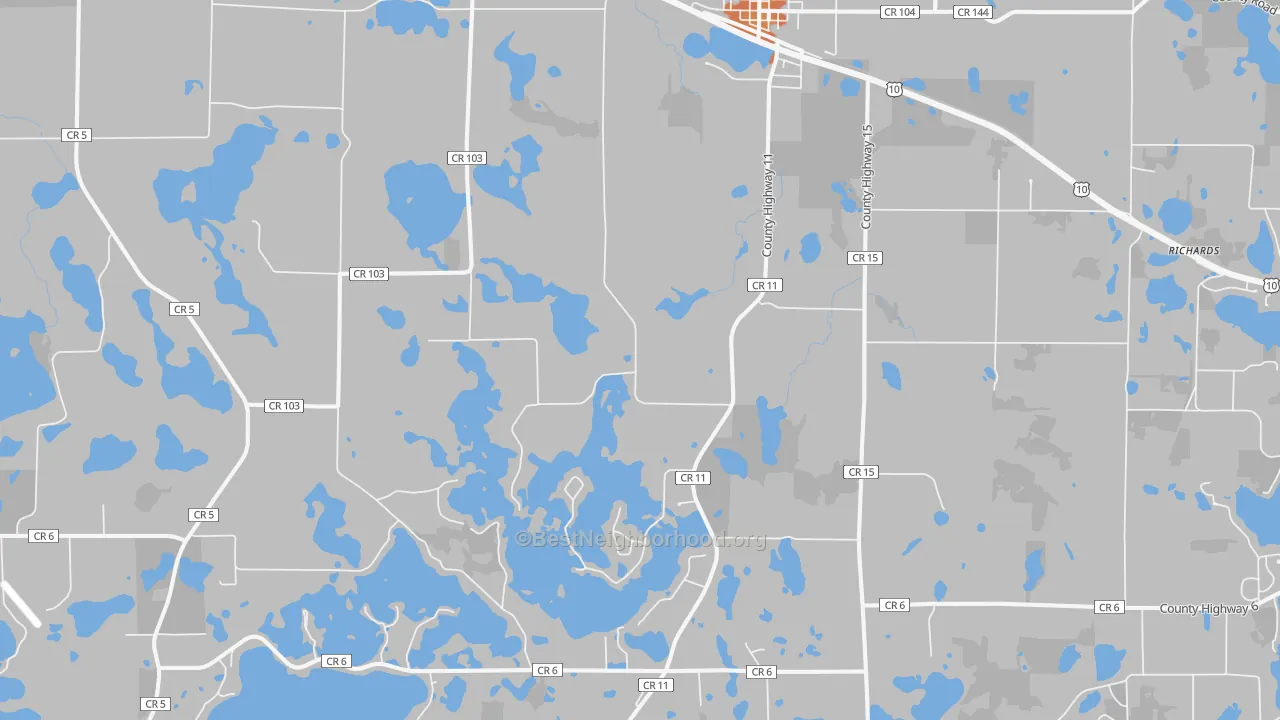 Bike Grade map of 56511, MN