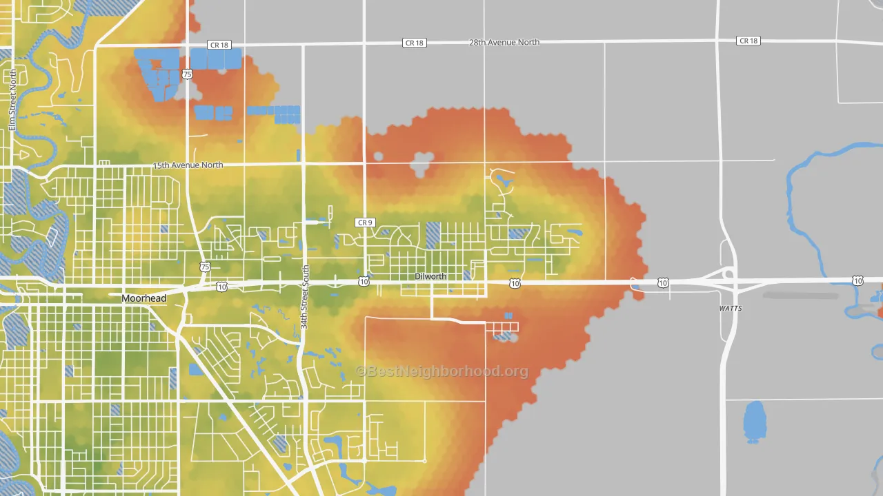 Bike Grade map of 56529, MN