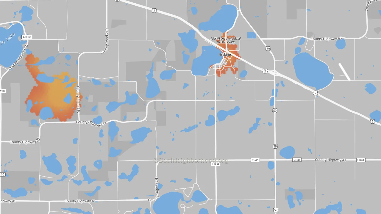 Bike Grade map of 56535, MN