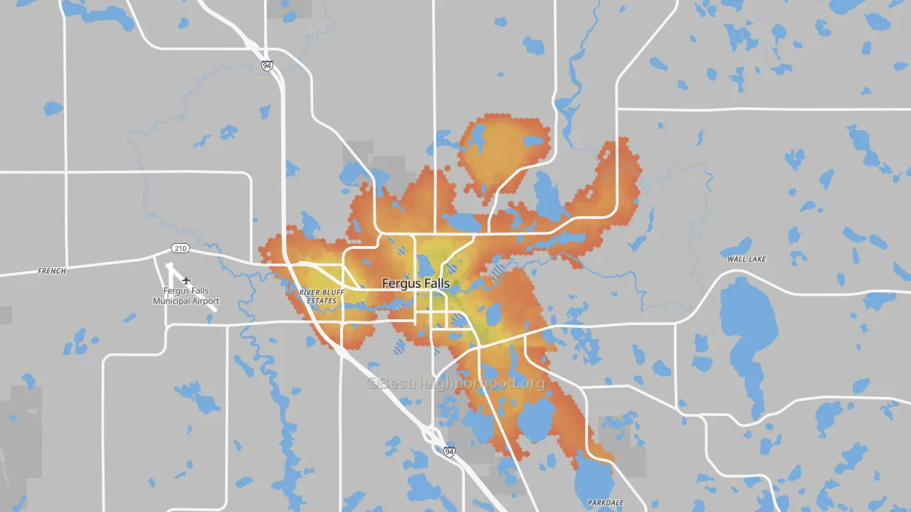 Bike Grade map of 56537, MN