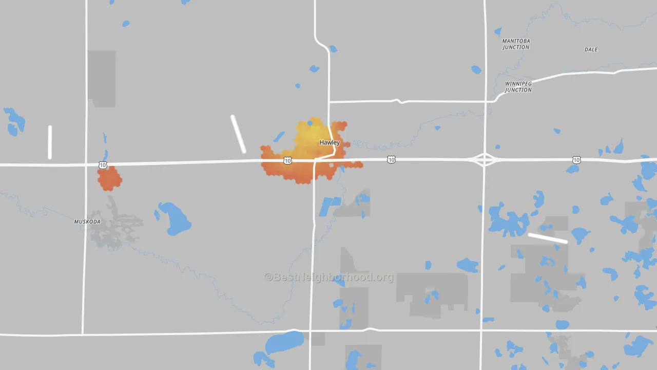 Bike Grade map of 56549, MN
