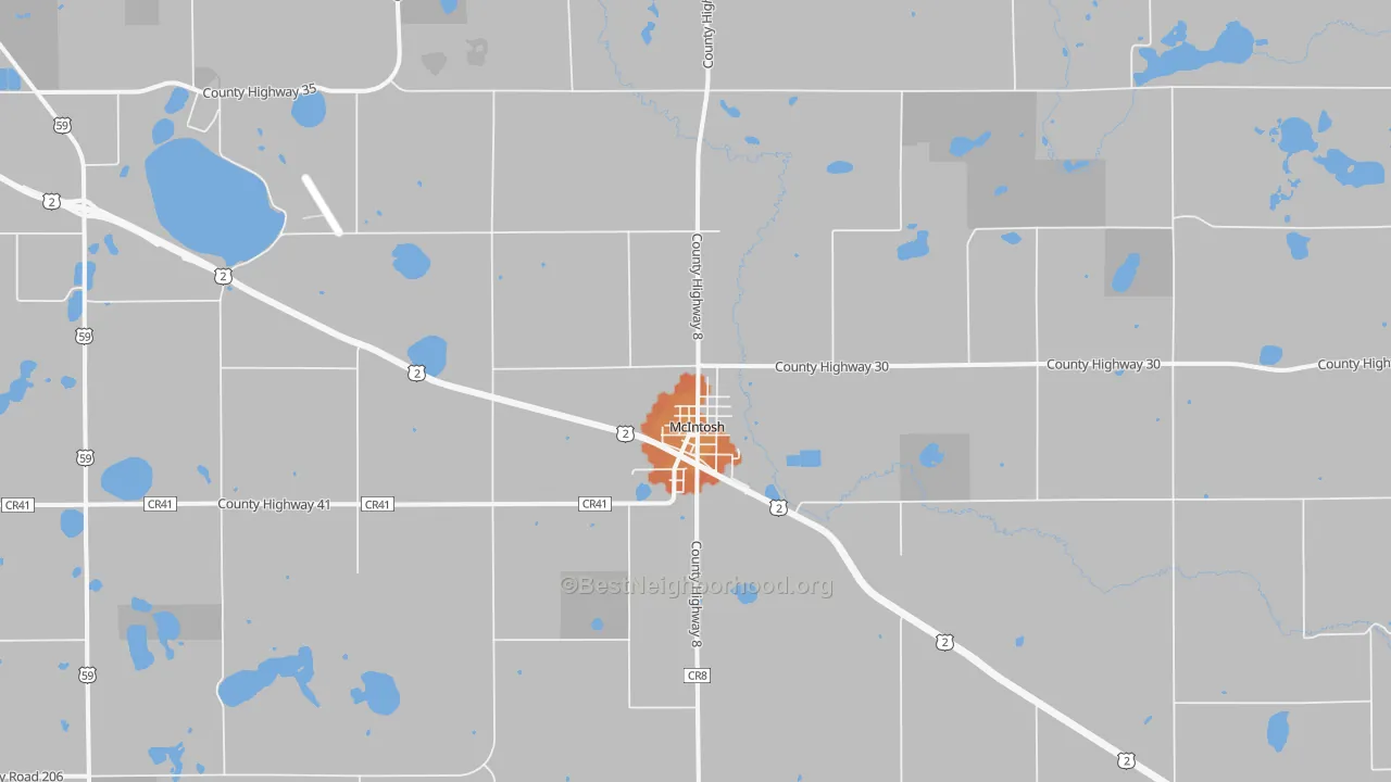 Bike Grade map of 56556, MN