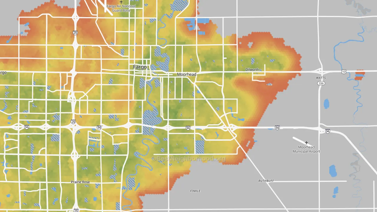 Bike Grade map of 56560, MN
