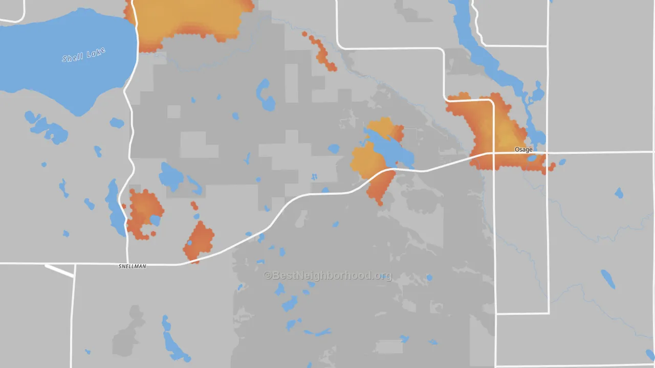Bike Grade map of 56570, MN