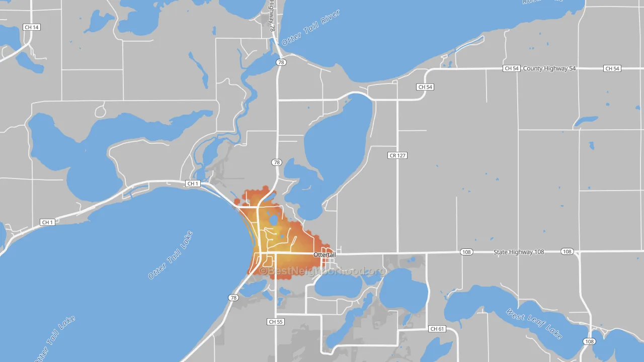 Bike Grade map of 56571, MN