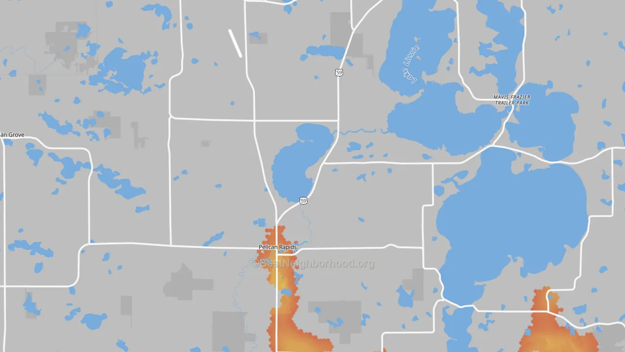 Bike Grade map of 56572, MN