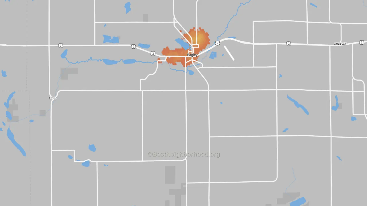 Bike Grade map of 56621, MN