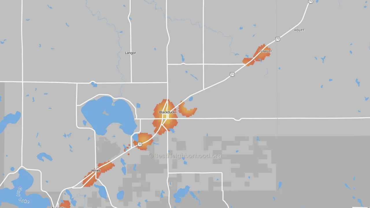 Bike Grade map of 56630, MN