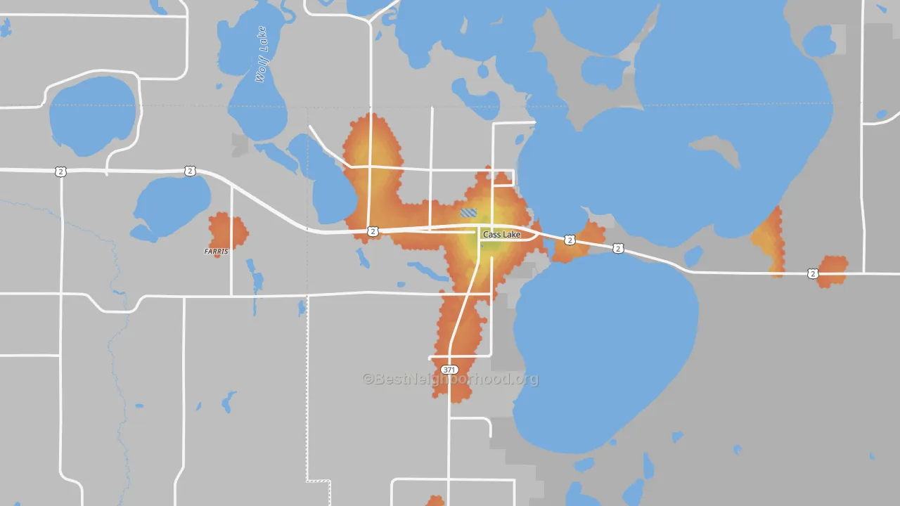 Bike Grade map of 56633, MN