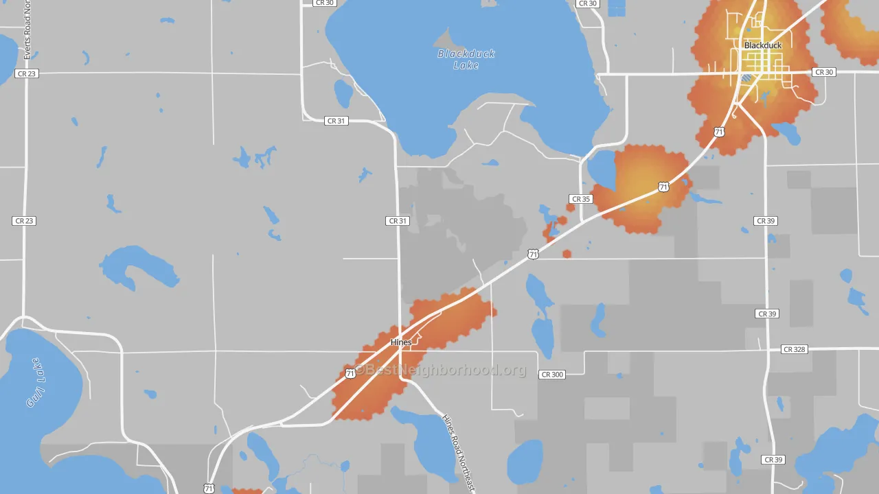 Bike Grade map of 56647, MN