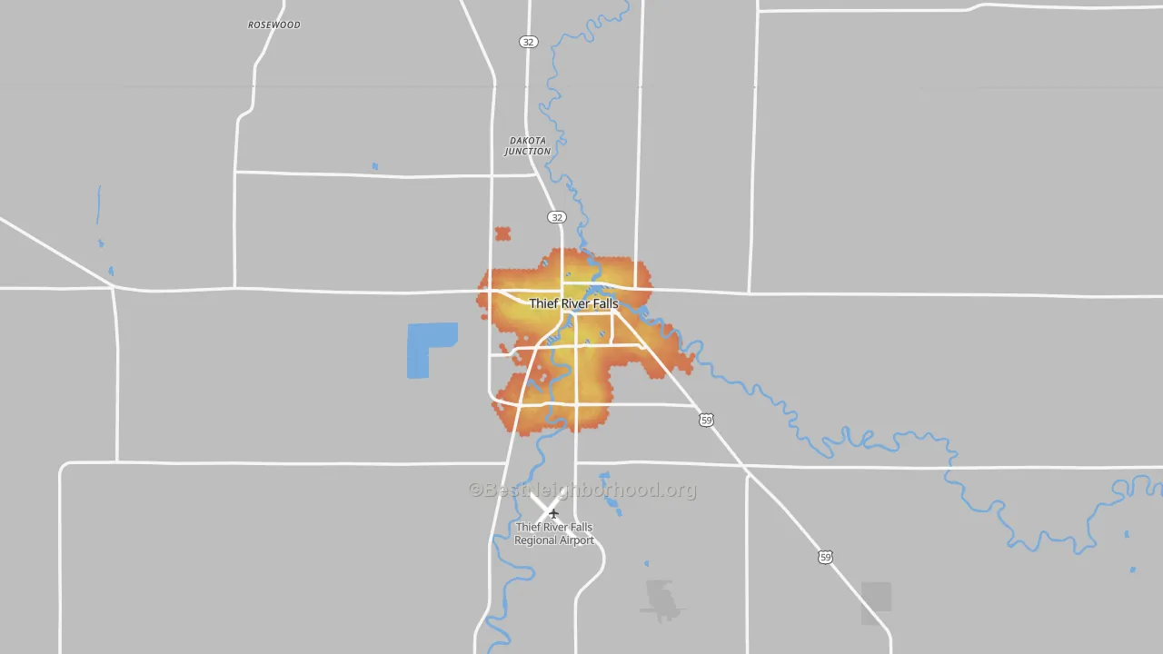 Bike Grade map of 56701, MN