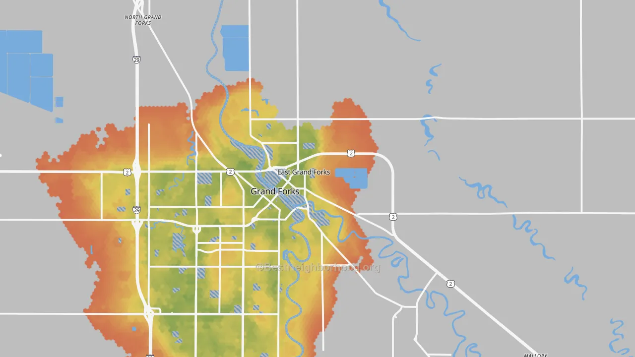 Bike Grade map of 56721, MN