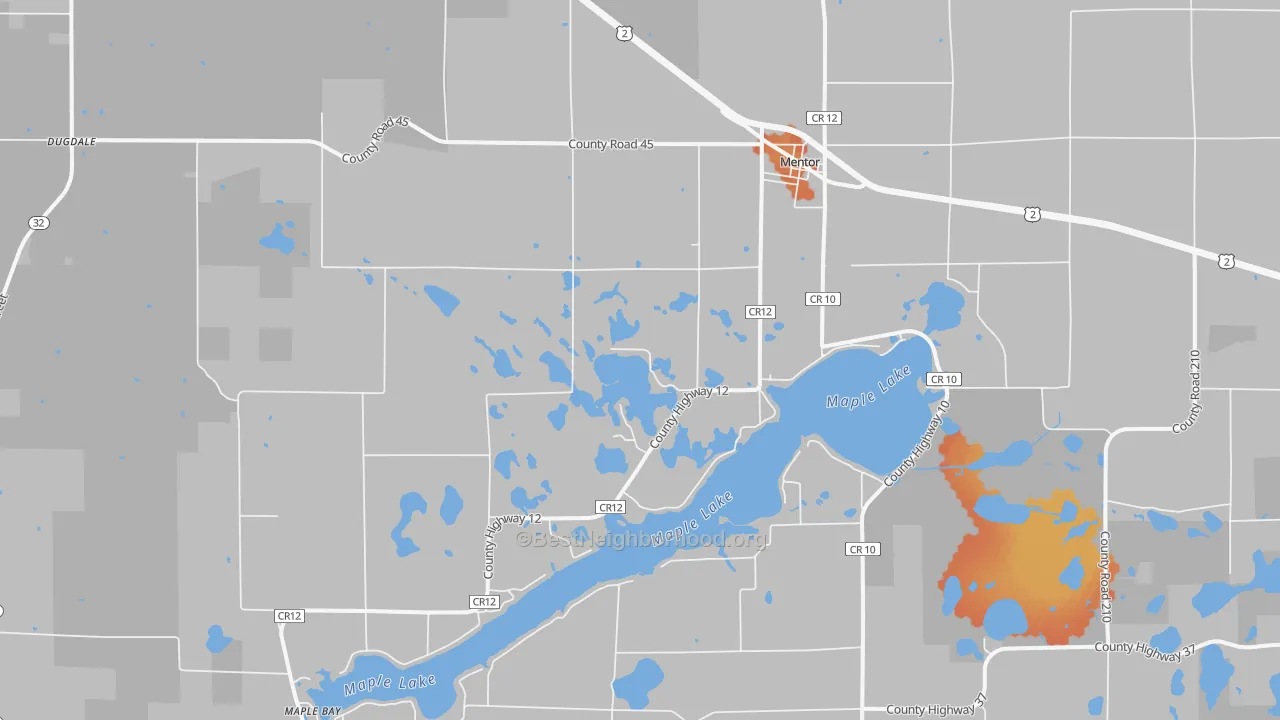 Bike Grade map of 56736, MN