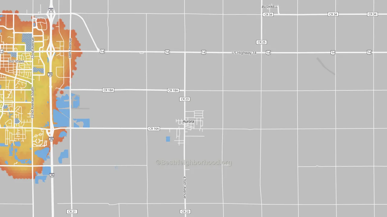 Bike Grade map of 57002, SD