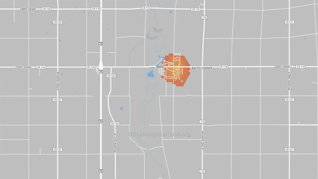Bike Grade map of 57003, SD