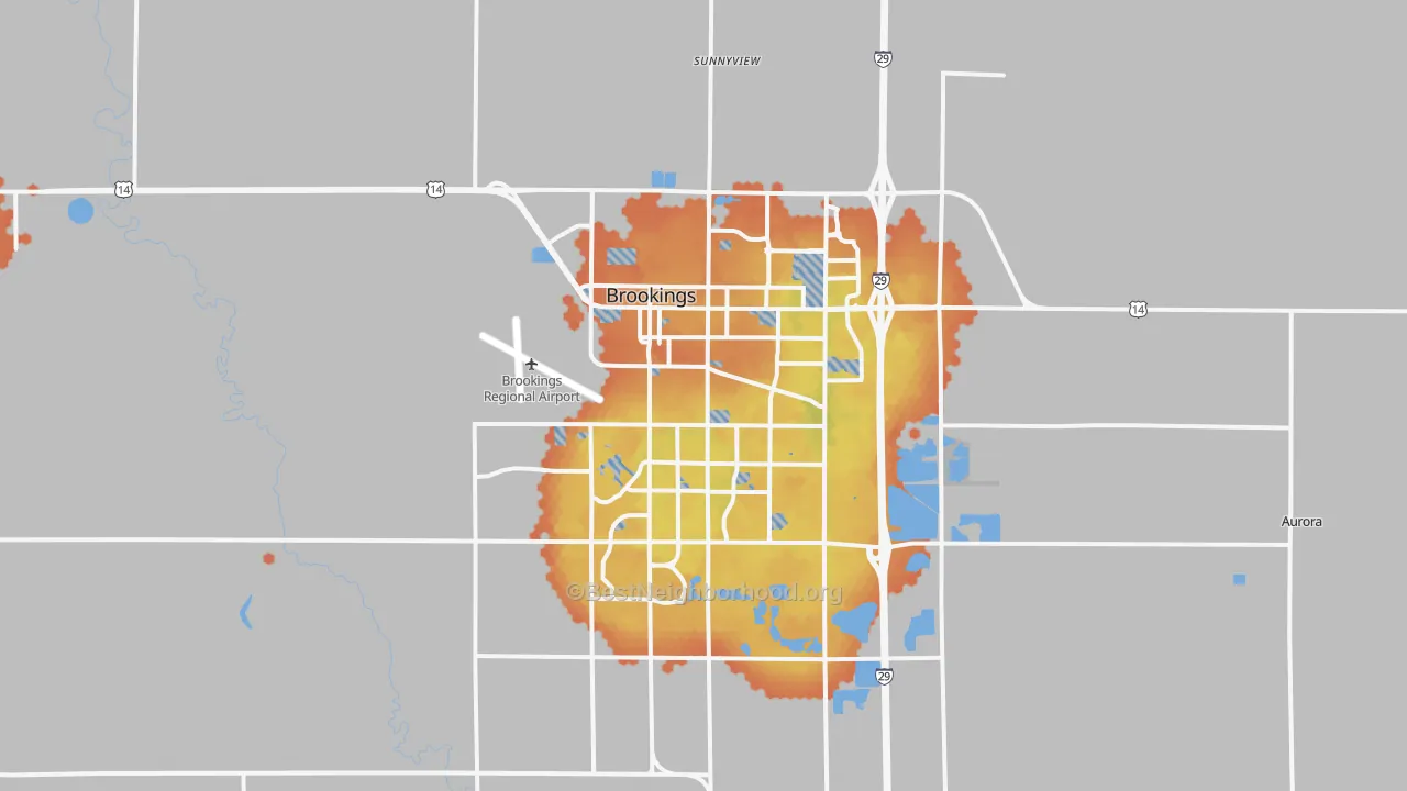 Bike Grade map of 57006, SD