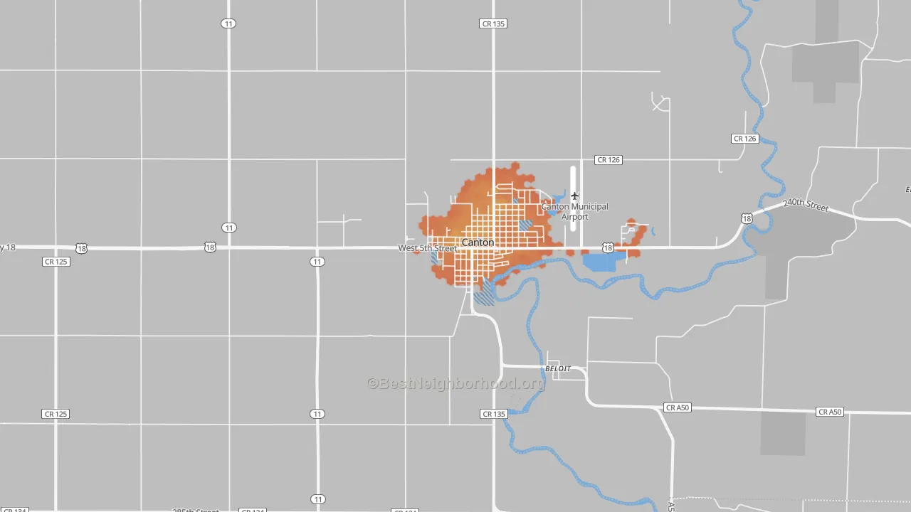 Bike Grade map of 57013, SD