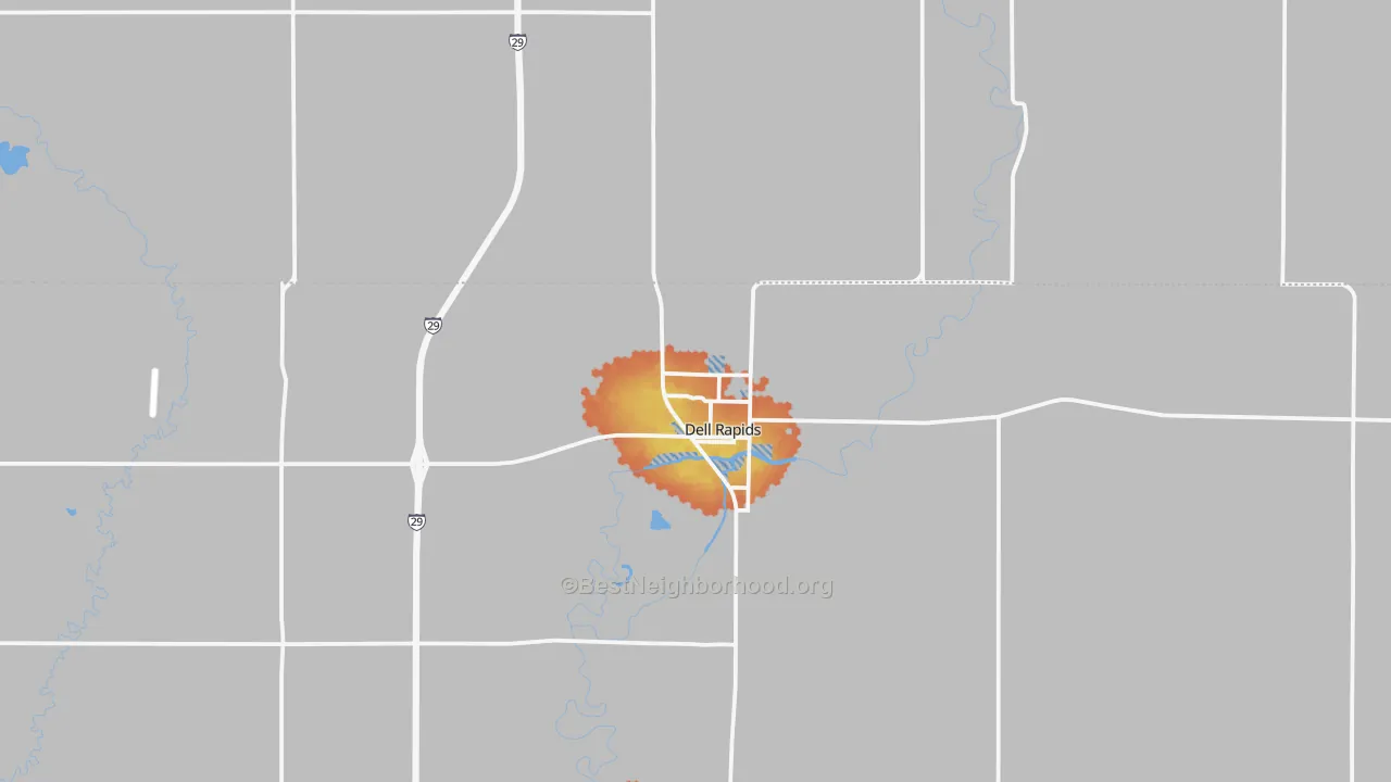 Bike Grade map of 57022, SD